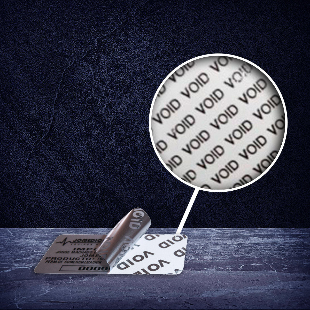 etiqueta de seguridad y hologramas