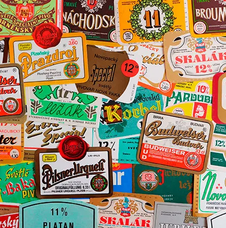 garin etiquetas material acabados cerveza